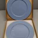 Light Blue Charger Plates, 13" Round Chargers for Dinner Plates, Plastic Chargers for Parties, Table Setting, Holidays, (Set of 6)