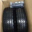 GICOOL 4.10/ 3.50-6 Flat Free Tire and Wheel, with 3"-3.5''-4.0''-4.5'' Centered Hub, and 3/ 4" & 5/ 8" Bearings, Replacement for Lawn Mower, Hand Truck/ All Purpose Utility Tire on Wheel, (2 Pack)
