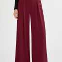 PRETTYGARDEN Womens Wide Leg Trousers 2026 Elastic High Waisted Dress Pants Pleated Slacks Flowy Business Work Palazzo Pants (Red, L)