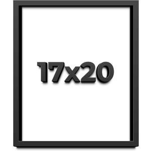 17x20 Shadow Box Frame Black | 1 Inch Deep Solid Wood Shadowbox Display Frame | UV Resistant Acrylic Plexiglass, Acid Free Backing, and Hanging Hardware | Dugan Picture Frame Style