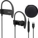 Joysico Wired USB C Headphones for iPhone 15 16 17 Air, iPad, Samsung, Google and USBC Android Phones, Type C Earbuds with Over Ear Hook, Microphone, Volume Control, Earphones Case for Sports Running