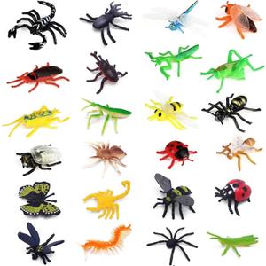 YOOHUA 24PCS Bug Toys Fake Plastic Bugs and Insects for Kids Toddler Halloween Birthday Party Favors Easter Valentines Basket Stuffers Goodie Bag Fillers April Fool's Day Prank Gifts Fake Bugs Toys, 1.2 to 2.4 inches