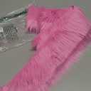 Faux Fur Fabric Square Patches for Crafts, Sewing, Costumes, Seat Pads (Hot Pink, 10 x 20 Inch)