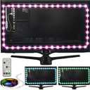 Power Practical LED Lights for TV in Living Room or Bedroom, Luminoodle Backlight, USB Powered Strips w/Remote for 15 Ambient Color Bias Lighting Options & 10 Brightness Modes, Size (41"-59" TV)