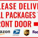 Please Deliver All Packages to Front Door Right Arrow - Bestylez Delivery Sign for Outdoor Use 12" * 8" (145)