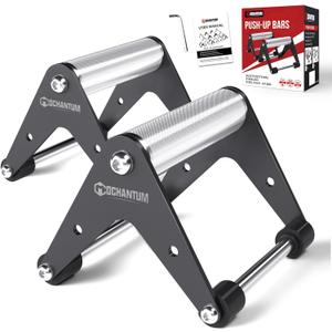 Mochantum Push Up Bar - Heavy-Duty Stainless Steel Pushup Stands with Non-Slip Base, 660 lb Capacity, Portable Home Gym Equipment for Strength Training & Floor Workouts (Black)