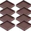 VOCOMO 3X3 Rubber Caster Cups, Non Slip Furniture Pads, Anti-Slip Furniture Gripper, Anti Skid Furnitures Feet, Anti Slide Floor Protector for Bed Couch Stoppers (Brown, 8 Pack)