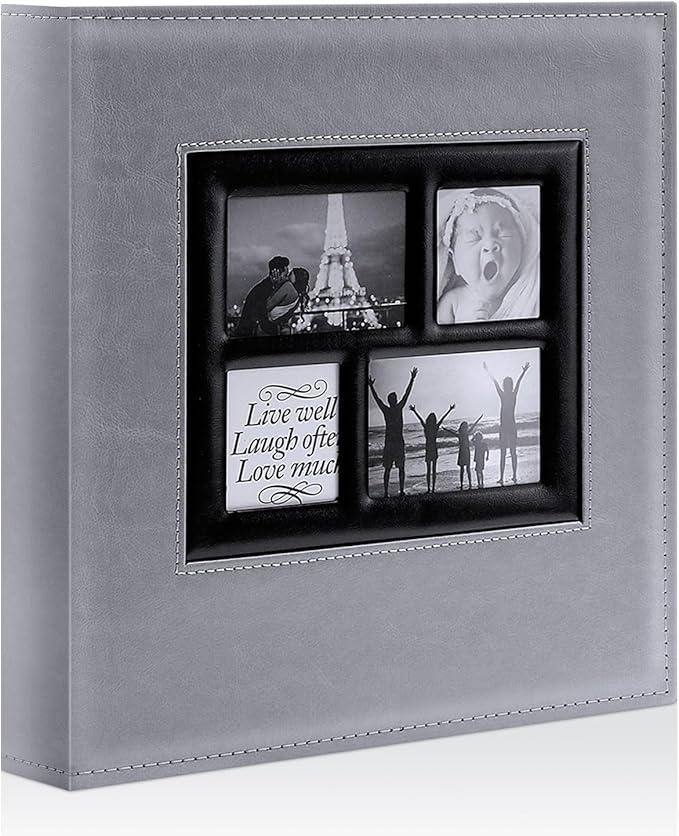 Ywlake Photo Album 4x6 600 Pockets Photos, Extra Large Capacity Family Wedding Picture Albums Holds 600 Horizontal and Vertical Photos Grey