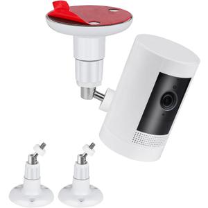 2Pack Adhesive Wall Mount for Ring Stick Up Cam & Ring Outdoor Cam Plus, 360 Degree Adjustable Screw less Bracket for Your Surveillance Camera, 2 Ways Installation Without Drilling
