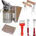 Honey Lake Bee Smoker Kit, Bee Smoker for Beekeeping Included Bee Hive Smoker with 54Pcs Bee Smoker Pellets, 2 Bee Hives Tools, Frame Holder Grip, Uncapping Fork, Beekeeping Supplies for Beekeeper (Standard Size)
