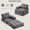 Folding Sofa Bed with Armrest,Convertible Sleeper Chair for Adults, Folding Sofa Bed Foam Filling Couch with Pillow，Sleeper Chairs Single Size Floor Mattress,Gray