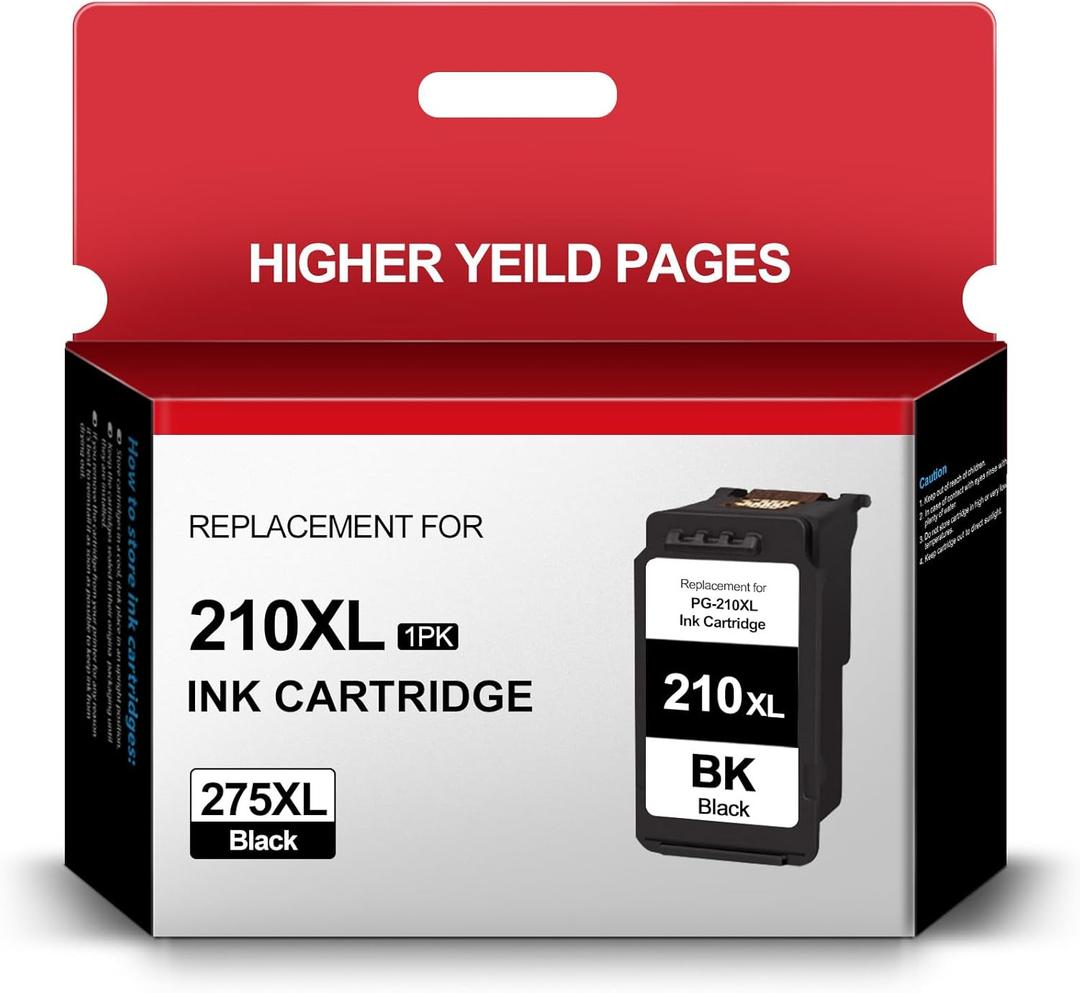 210XL Black Ink Cartridge Replacement for Canon 210 210XL PG-210XL Use for Canon Pixma MX410 MX350 MP250 MP495 MX330 MX340 MP280 MP480 MP490 Printer (1 Black)