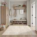 Soalmost Area Rugs 4x6 for Living Room, Neutral Washable Rugs for Dining Room, Entryway, Kitchen, Floral Vintage Non-Slip Area Rug Farmhouse 4'x6' Beige