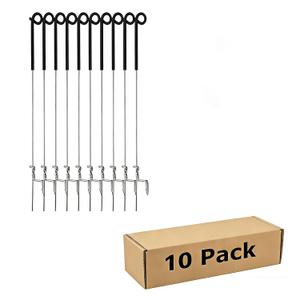 10 Pack 39 Inches Black Heavy Duty Step in Fence Post Pig Tail Electric Fencing Post Temporary Metal Fence Stakes for Garden Electric Fencing and Yard Protection