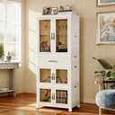 SAYMA Portable Wardrobe Closet, Pet Wardrobe Storage Cabinet W/Hanging Rod | Plastic Storage Cabinet for Pet Clothes, Toys, Snacks