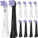 Toothbrush Replacement Heads Compatible with Oral B iO 10 9 8 7 6 5 4 3 Series Electric Toothbrush, 10 Pack Brush Heads, Black + White