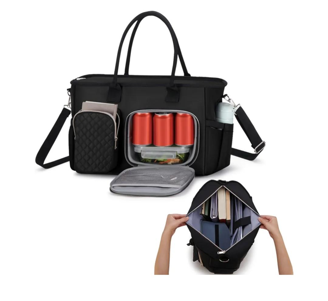 Brand: Eorakla
Women Laptop Tote Bag with Insulated Lunch Compartment,15.6'' Teacher Work Computer Bag,Large Water-Resistant Messenger Shoulder Bag with Multi Pockets for Office/College/Travel-Black