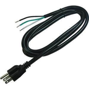 14 AWG Replacement AC Power Cord with Open End -3 Prong 6 Ft Black Heavy Duty Extension Cable Pigtail, 14/3 SJTW, NEMA 5-15P,15A, 1875W 125VAC
