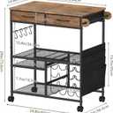 Mobile Craft Cart with Vinyl Roll Holder, Crafting Table Accessories Holder, 24.8 x 14.3 x 29 inches