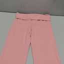 AYWA Women's 2 Piece Outfits Foldover Flare Pants Long Sleeve Crew Neck T-shirt Fitted Pajama Sets (Medium, Pink)