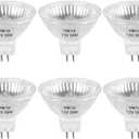 6 Packs MR16 GU5.3 50W Halogen Light Bulbs Bi-Pin Base GU5.3 12V Halogen, 38 Beam Angle, Warm White 2800K, MR16 12V Bi Pin Bulb 50mm Dimmable for Bathroom, Recessed Lighting