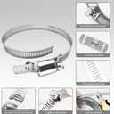 Hose Clamps 30FT Strap+30 Fasteners,DIY Cut-To-Fit 304 Stainless Steel Adjustable Large Worm Gear Band Clamp Assortment Kit,Metal Screw Fasteners and Strapping for Pipe,Duct,Pole,Tube
