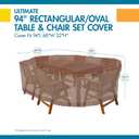 DUCKCOVERS Ultimate Waterproof 96 Inch Rectangular/Oval Patio Table with Chairs Cover