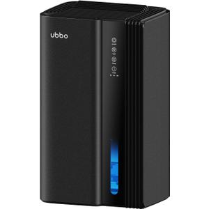 UBBO 95oz Dehumidifiers for Home, 1000 Sq.Ft Dehumidifier with Drain Hose - Auto Shut Off, Timer, Sleep Mode & Drain Hose - 7 Color Light for Bedroom, Bathroom, RV - Black