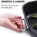 HONGBAKE Lasagna Pan 3 Inch Deep, 15x10" Baking Pan for Oven, Nonstick Cake Baking Dish for Brownie, Roasting Pans with Stainless Steel Handles, Heavy Duty, Dishwasher Safe, Dark Grey