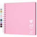 Scrapbook 8x8 Inch DIY Scrapbook Album Hardcover Kraft Paper 40 pages/20 sheets, Perfect for 4x6 / 5x7 Photos, Customizable Memory Book for Family, Wedding & Guest Book, Pink