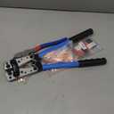 Battery Cable Lug Crimping Tool for AWG 10-1/0 Electrical Lug, with Cable Cutter 64pcs Ring Terminals and 70pcs Heat Shrink Tubing