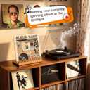 Now Playing Vinyl Record Stand, Tabletop Wooden Record Holder for Bedroom Living Room Decor,Vintage Album Display Organizer Rack for LP Enthusiast