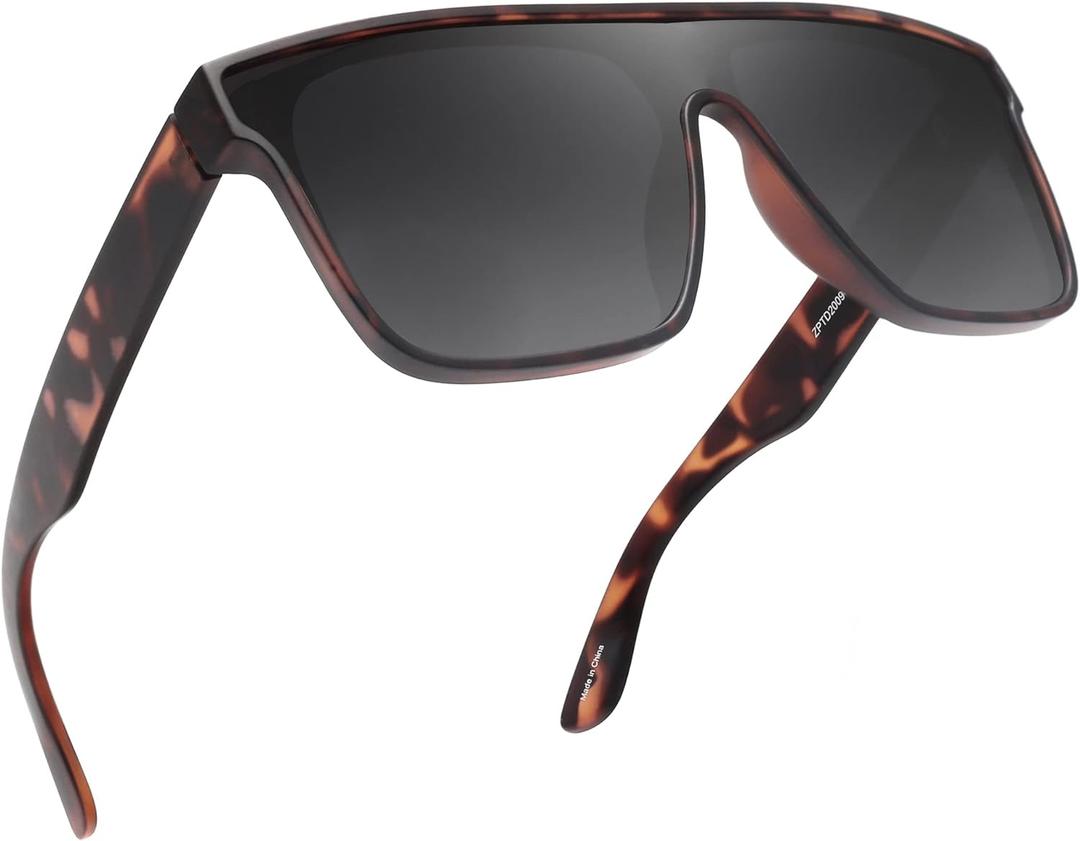 GLINDAR Oversized Square Polarized Sunglasses for Men Women, One Piece Shield Shades UV400 Protection (Tortoise Frame / Polarized Grey Lens) GLINDAR Oversized Square Polarized Sunglasses for Men Women, One Piece Shield Shades UV400 Protection (Tortoise Frame / Polarized Grey Lens)