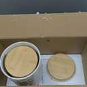 Sweejar Ceramic Canisters Sets for Kitchen Countertop, Relief Food Storage Jar with Bamboo Lid, Stackable Container for Flour, Coffee, Pasta, Cereal, Tea, Cookies, Sugar, Spices, Pack of 4 (White)