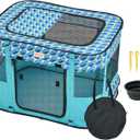 VEVOR Foldable Portable Pet Playpen, 32x24x22 in Dog Cat Pen + Free Carrying Case + Bowl, Indoor/Outdoor Dogs Crates Kennel for Puppies with Premium Waterproof 600D Oxford Cloth, Removable Zipper Top