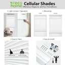 DEZ FURNISHINGS Cordless 1" Light Filtering Top Down Bottom Up Cellular Shade, 22"W x 64"H, White