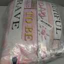 AZHM 4Pcs Shower Curtain Set Pink Fashion Floral Bathroom Decor Inspirational Quotes Bathroom Shower Curtain with Rugs and Accessories Girly Perfume Bathroom Set