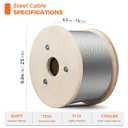 WAYSKA Stainless Steel Cable 3/16 Inch, 500FT 304 Stainless Steel Wire Rope, 7 x 19 Strands Construction for Deck Cable Railing Systems, Clotheslines, Ziplines, and DIY Balustrades