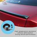 Car Rear Spoiler Roof Lip Kit, Carbon Fiber 3D Rubber Trunk Spoiler Trim Strip, Car Rear Spoiler Kit, Auto Exterior Accessories Punch-Free Installation for Most Cars