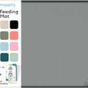 Dog Food Mat - Raised Edges Dogs Mat for Food and Water Prevent Spill, Waterproof Cat Food Mats Protect Floors, Easy Clean Dog Bowl Mats for Food and Water, Silicone Pet Feeding Placemats (18.5"L x 11.5"W, Gray)