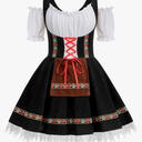 Womens Oktoberfest Costume, Velvet German Bavarian Dress for Halloween Carnival M