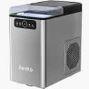 Aeitto Nugget Ice Maker Countertop, Pellet Ice Machine Soft Chewable Ice 40lbs/Day, One-Click Operation, Auto Self-Cleaning Crushed Ice Makers Stainless with Scoop Stainless Silver