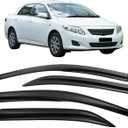Tape-On Window Visors 4-Piece for 2009-2013 Toyota Corolla Sedan Only Sun Rain Guard Shield Shade Smoke 94073