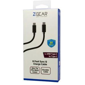 ZGear 6 Ft Black USB-C to USB-C Cable