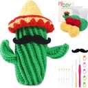 VOCHIC Crochet Kit for Beginners Starter Crochet Mexican Style Cacti Cactus Plant Knitting Kit with Step-by-Step Video Tutorials for Adults Kids