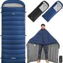 ATEPA Down Sleeping Bag, Recycled 650FP 4 Season Summer & Winter Compact Rectangle Lightweight Waterproof Wearable Sleeping Bag with Compression Sack for Camping Backpacking Hiking