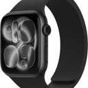 Magnetic Silicone Band Compatible with Apple Watch Band Ultra 3/2/1 & SE 3/2/1 & Series 11 10 9 8 7 6 5 4 3 49mm 46mm 45mm 44mm Strong Magnetic Clasp, Waterproof & Adjustable (Black)