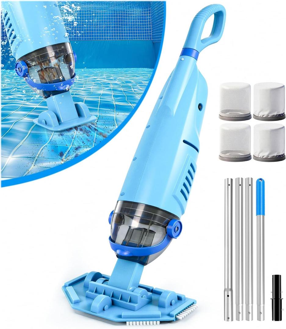 KimPump Cordless Pool Vacuum Cleaner with 4 Filter Bags Up to 20.5 GPM