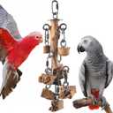 Bird Toys for Parrots, Durable Wooden Large Birds Toy with Stainless Steel, Hanging Natural Chew Hardwood Blocks for Macaws, African Greys, Amazon Parrot, Cockatoos and Small Medium Parakeets