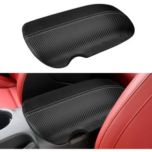 INTGET Car Center Console Cover for Ford Mustang Accessories 2015-2024 2025 2016 2017 2018 2019 2020 2021 2022 2023 Ecoboost/GT Armrest Arm Rest Box Lid Middle Seat Cover (Carbon Fiber, 2015-2024)